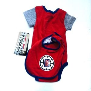NBA 🐢LA Clippers onesie and bib Size: 0-3 months